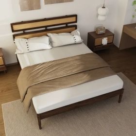 Double Rattan Woven Headboard, Bohemian Style