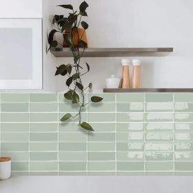 10pcs, Self-Adhesive Splash Wall Tiles, 10x10In, Sage