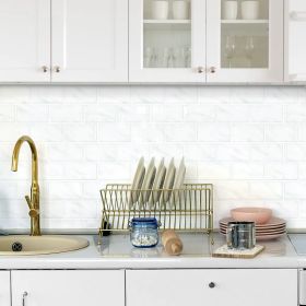 10pcs, 3D Self-Adhesive Tiles 12x12 Inch, White