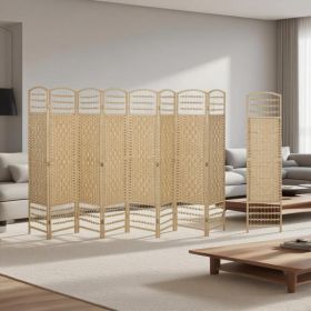 8 Panel, Folding Room Divider, Screen Privacy Screen Freestanding, Beige