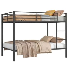 Bunk Bed With Guardrail, Black Metal