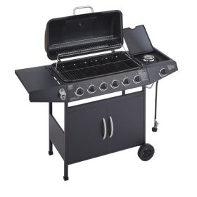 6 Burner, BBQ Propane Gas Grill W/Side Burner, Slate Grey