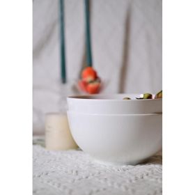 Bone China Dinnerware Set, 2 Pieces 8-inch, Setaria, White