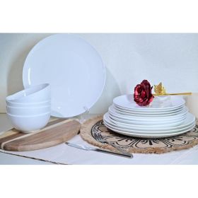 Bone China Dinnerware Set, 16 Pieces, Service For 4, Jasmine, White