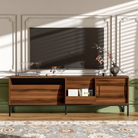70.8" Inch, Modern TV Stand For TVs Up To 75" Inches, Brown