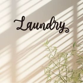 Vintage Industrial Metal Wall Sign For Laundry Room & Garage, Black