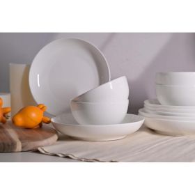 Bone China Dinnerware Set, 12 Pieces, Service For 4, Setaria, White
