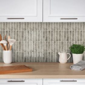 10pcs, Self-Adhesive Splash Wall Tiles, 12x12 Inch, Grey
