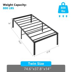 Simple Basic Platform, Black, Twin Size