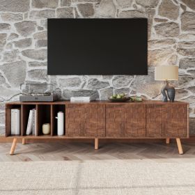 70" Inch, Mid-Century Modern TV Stand, Walnut