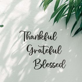 3-Piece, Thankful, Grateful, Blessed, Wall Art Set, Black