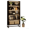 Bookcase, Large Bookshelf Organizer with 5-Tier Storage Shelves, Brown
