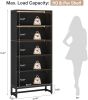 Bookcase, Large Bookshelf Organizer with 5-Tier Storage Shelves, Brown
