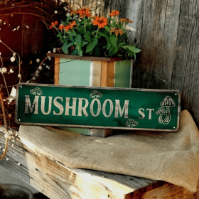 CIFbuy Cute Mushroom Road Signs Plaque Personalized Room Decor