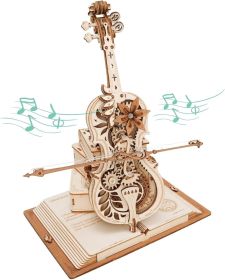 3D Puzzles for Adults, 1:5 Scale, Cello Model Kit with Base