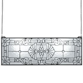Stained Glass Window Panel, 35.2" x 13" Tiffany Style