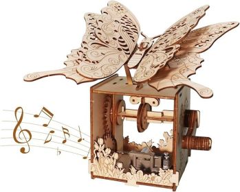3D Puzzles for Adults Hand Butterfly Wooden Mechanical Music Box