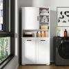 Laundry Cabinet with Doors and shelf, White
