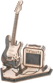 Wooden 3D Puzzles for Adults Guitar, Musical Instrument Model Kit 3D Puzzles for Teens and Kids to Build