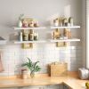Floating Shelves, 15 Inch Wall Shelf Set of 2, White & Gold