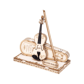 Wooden 3D Puzzles for Adults Violin, Musical Instrument Model Kit 3D Puzzles for Teens and Kids to Build