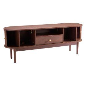 TV Stand, Mid Century Modern Entertainment Center for TVs up to 58 in, 350 lbs Load Capacity, TV Media Console Table with Drawer, Open Storage Shelve