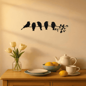 1PC Metal Bird Wall Art - Bird on the Branch Wall Ornament.