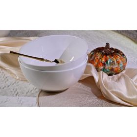 Bone China Dinnerware Set, 2 Pieces, 8-inch, Lily, White