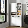 Laundry Cabinet with Doors and shelf, White