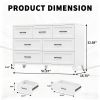 7-Drawer Dresser, Wide Low-Profile Storage Cabinet, White