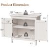 Storage Cabinet, with Rattan Decor Doors, White