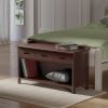 Adriana 3-Drawer Bench with Storage, Dark Wood