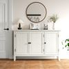3-Door Buffet Cabinet with Storage, Greyish White