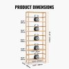 6-Tier Bamboo Shelf, Open Wood Bookshelf, Light Wood