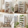 5 Tier Carved Shoe Rack, White