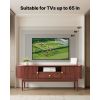 TV Stand, Mid Century Modern Entertainment Center for TVs up to 58 in, 350 lbs Load Capacity, TV Media Console Table with Drawer, Open Storage Shelve