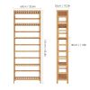 6 Tier Bathroom Cabinet, 63.4''H, Tall Shelf Organizer, Linen Cabinet, Bamboo