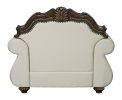 Pierce Beige Fabric & Cherry Finish Chair w/Pillow