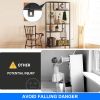 Modern Storage Shelf with 4 Compartments & Metal Legs, Black