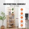 6-Tier Bamboo Shelf, Open Wood Bookshelf, Light Wood