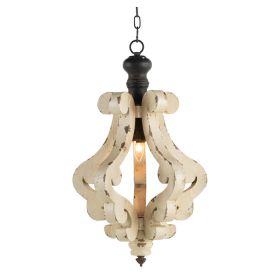 1 Light, Farmhouse Chandelier, Dilapidated White, French Country, Antique Cream