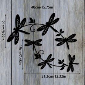 Elegant Dragonfly, Wall Art Decor Set, Black