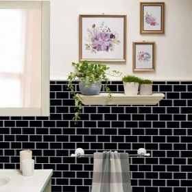 10pcs, Self-Adhesive Splashproof Wall Tiles, 12x12In