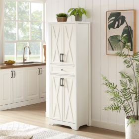 Farmhouse Storage Cabinet, Walnut/White (Option: White)