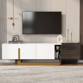 VIBE HAUS, Luxury TV Stand, Black/White (Option: White)
