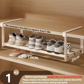 Adjustable And Expandable Shoe Rack, Stackable Iron Shoe Rack, White (Option: 1PC)
