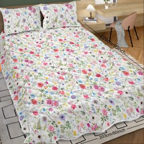 Floral Quilt, 3 Pcs, Lightweight, Pink/Purple (Option: Full-Pink)