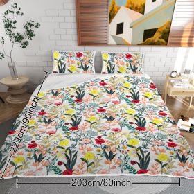 3pc, Floral Quilt, Lightweight, Various Colors (Option: Full-Multicolored)