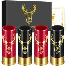4 Deer Heads, 1.5 Ounces - Reusable High-quality Plastic Shot Glasses (Option: Black Red XJB0108)
