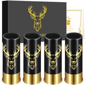 4 Deer Heads, 1.5 Ounces - Reusable High-quality Plastic Shot Glasses (Option: Black XJB0106)